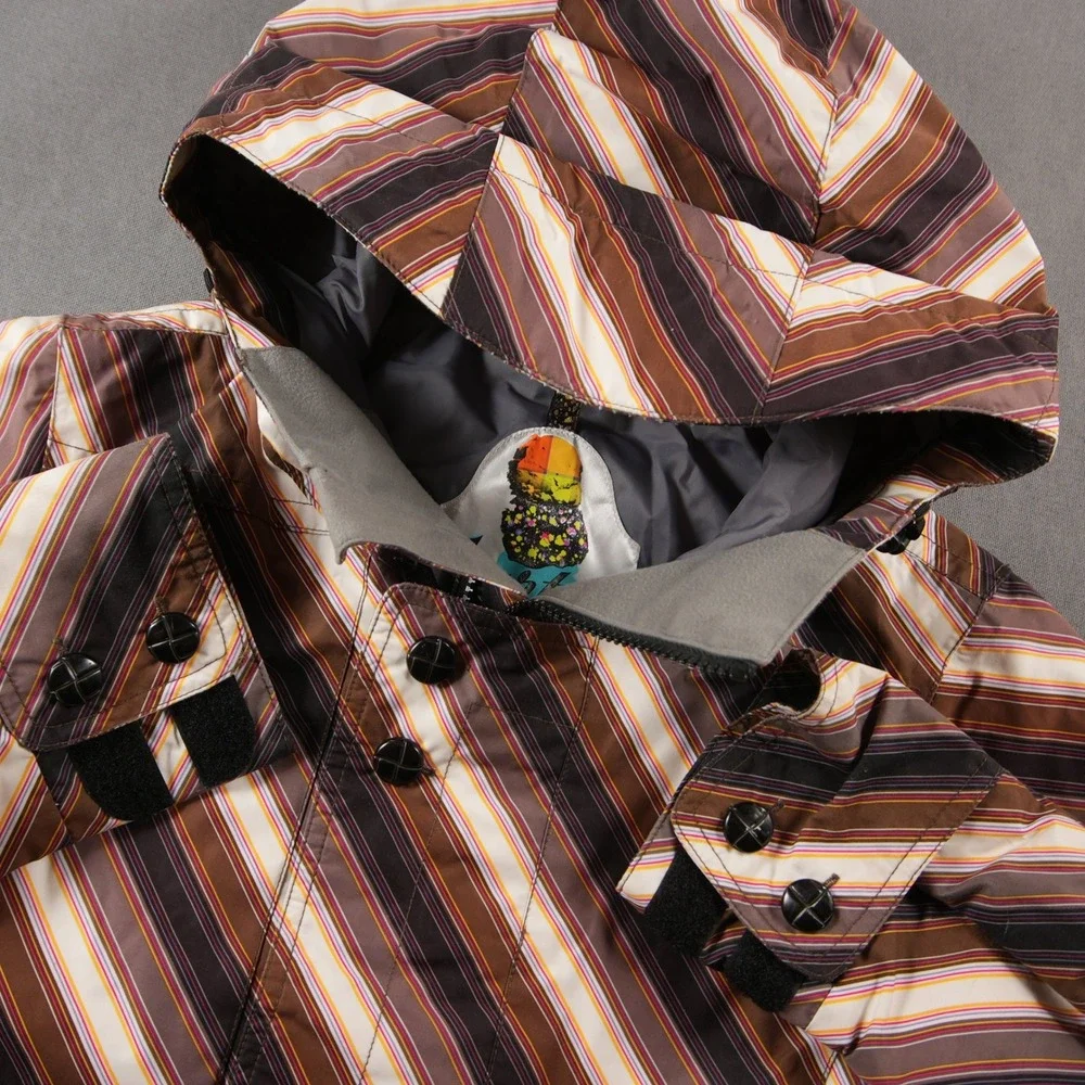 VTG Y2K Burton Striped Dryride Insulated Men Jacket S Snowboard Ski Retro Skate